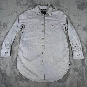 Carhartt Women’s Rugged Flex Shirt Dress Gray M TW5575-W Long Sleeve